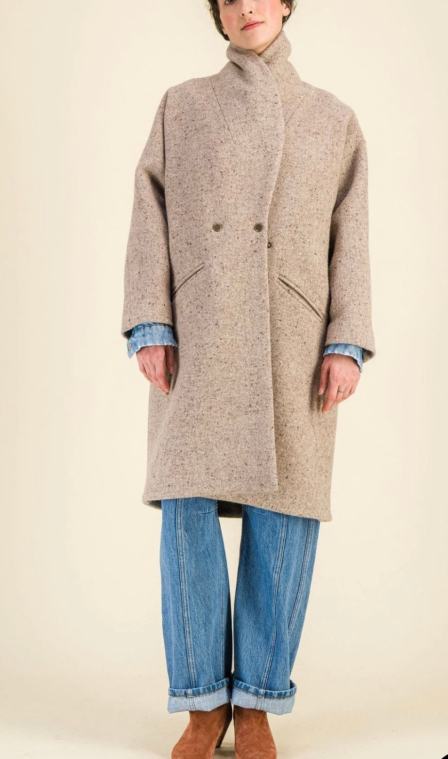 Manteau Yvonne beige Six Sœurs