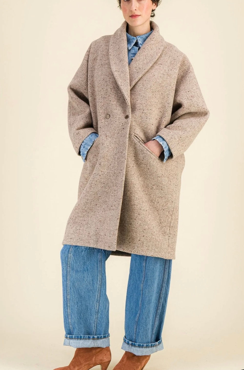 Manteau Yvonne beige Six Sœurs