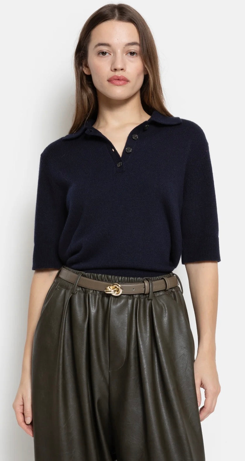 Pantalon kick simili cuir kaki Âme Antwerp