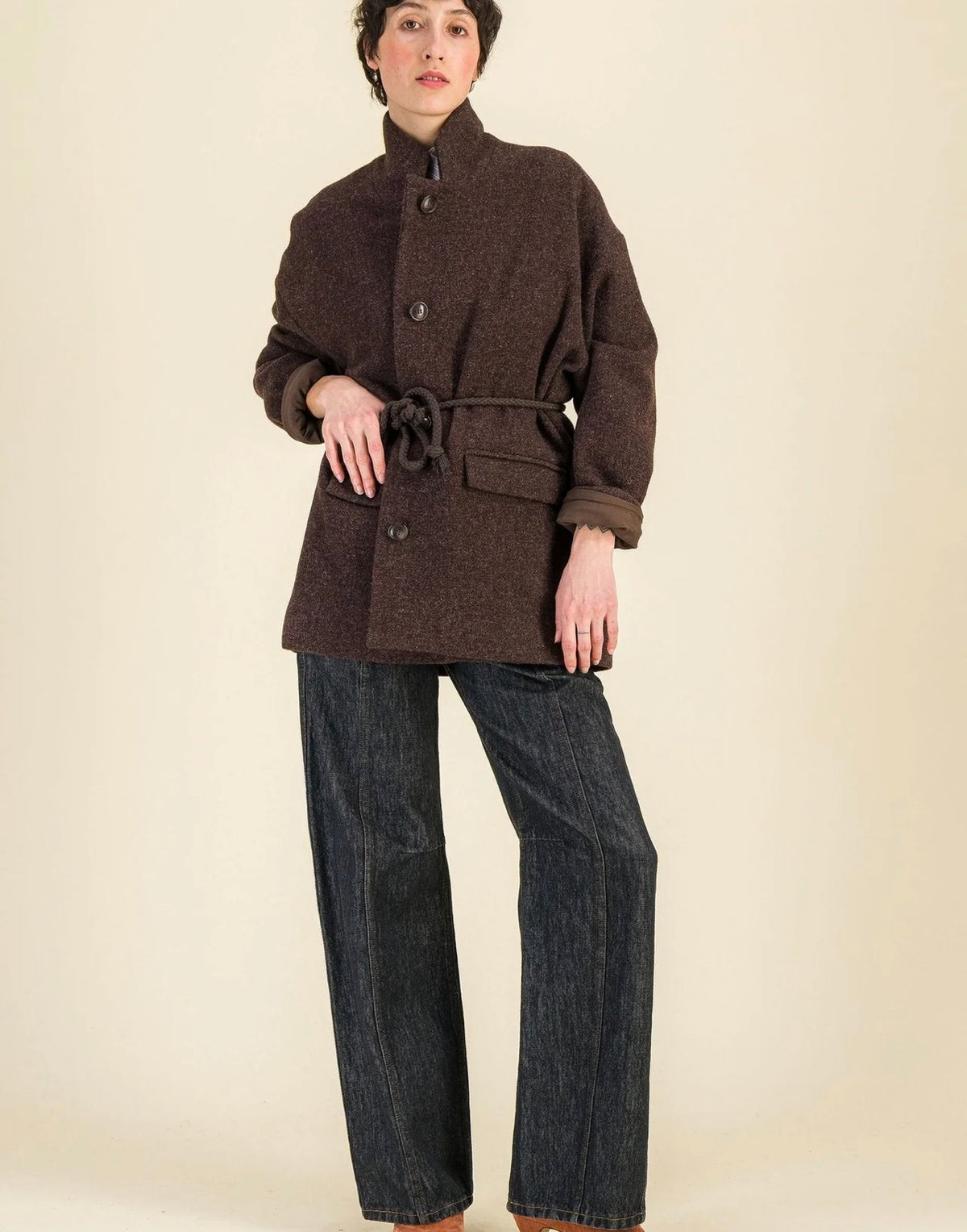 Veste Jean brun Six Sœurs