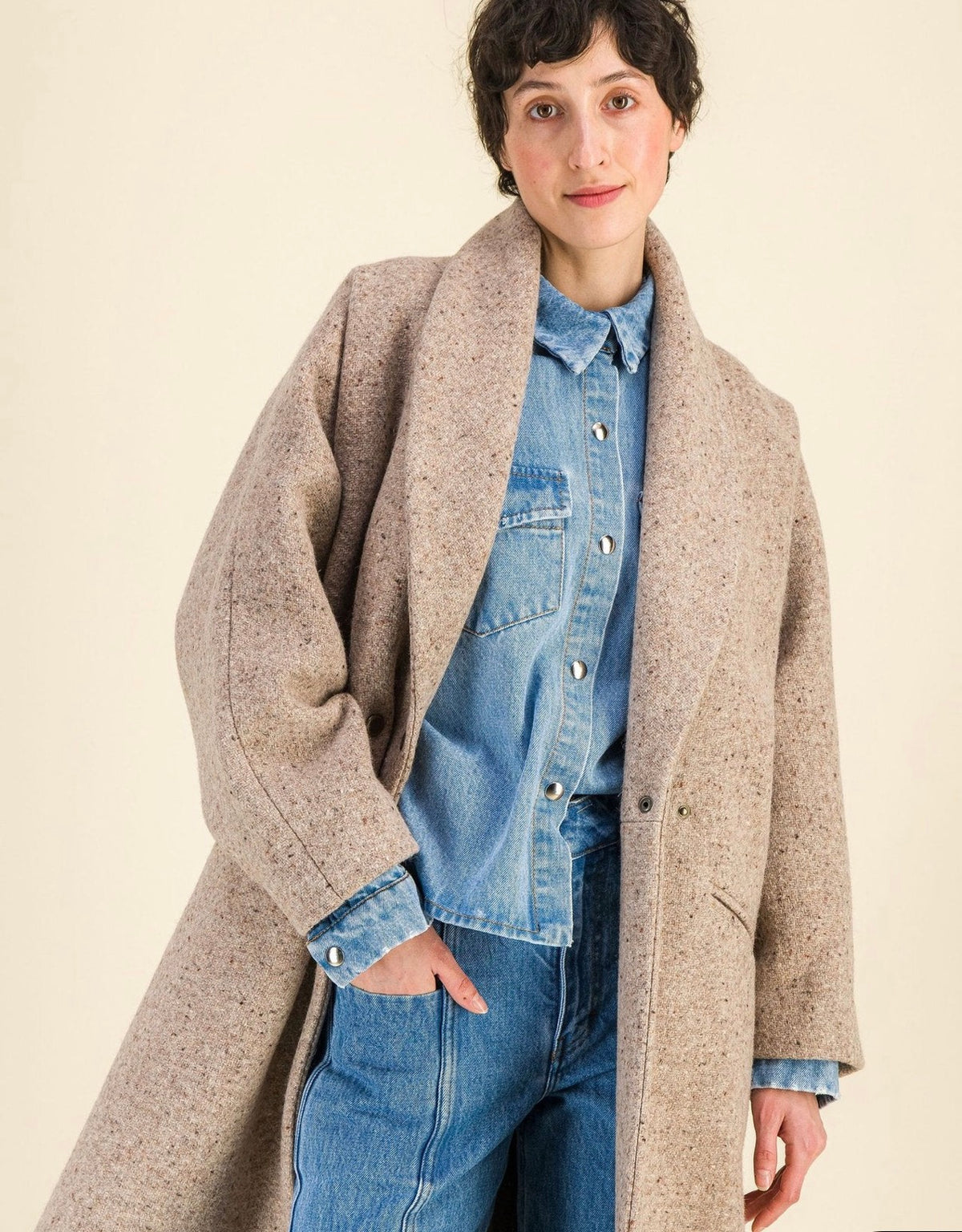 Manteau Yvonne beige Six Sœurs