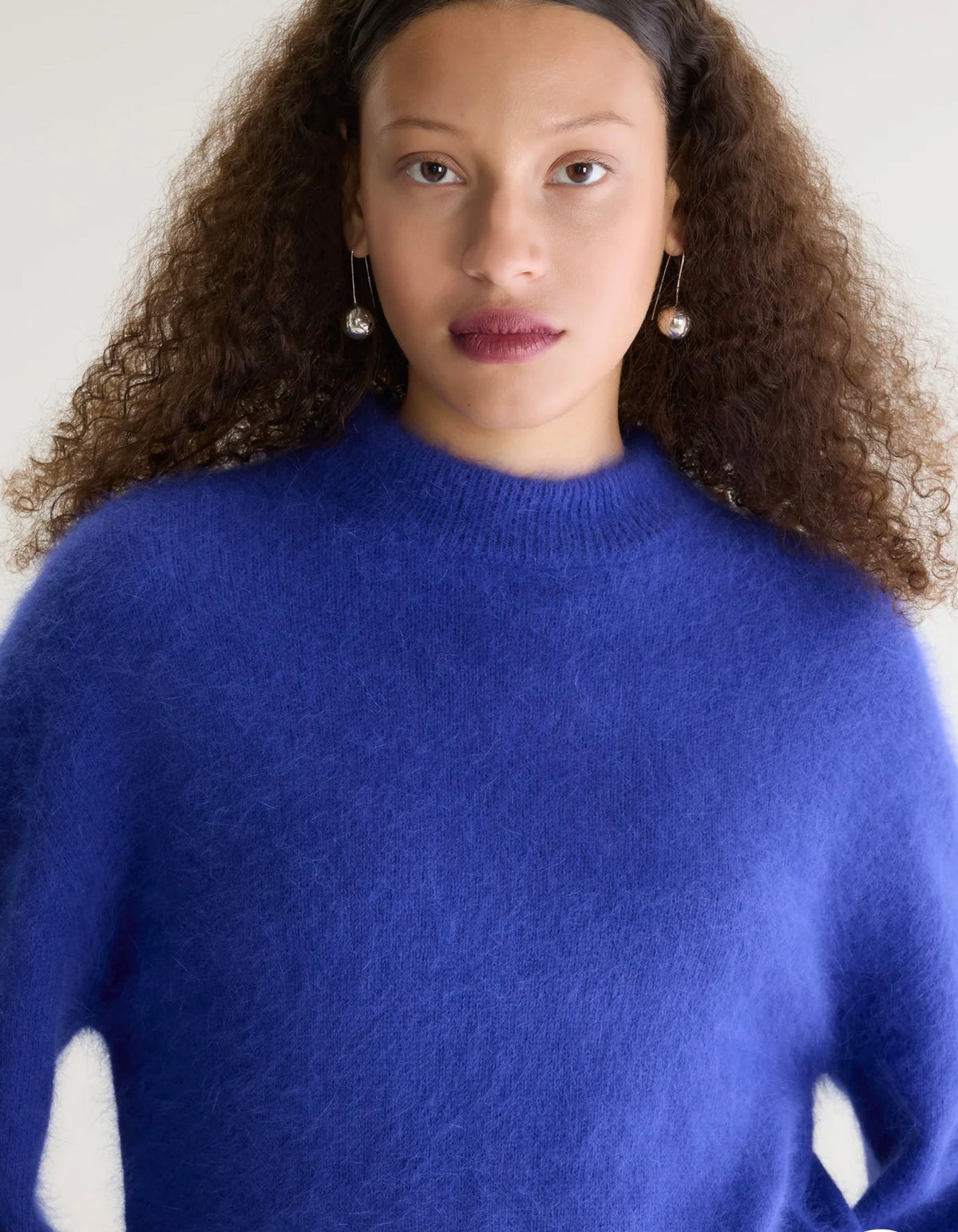 Pull droit en angora mélangé - Bleu – DATEKO Bellerose