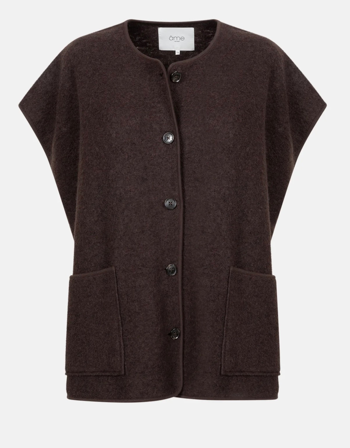 Veste oversize en laine Ines | Marron Âme Antwerp
