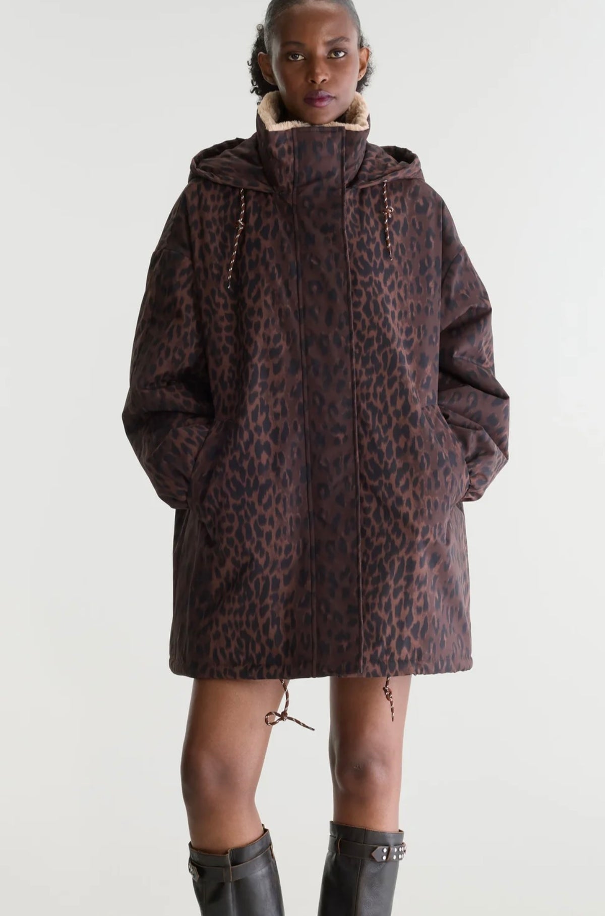 Parka à capuche léopard Jade Bellerose