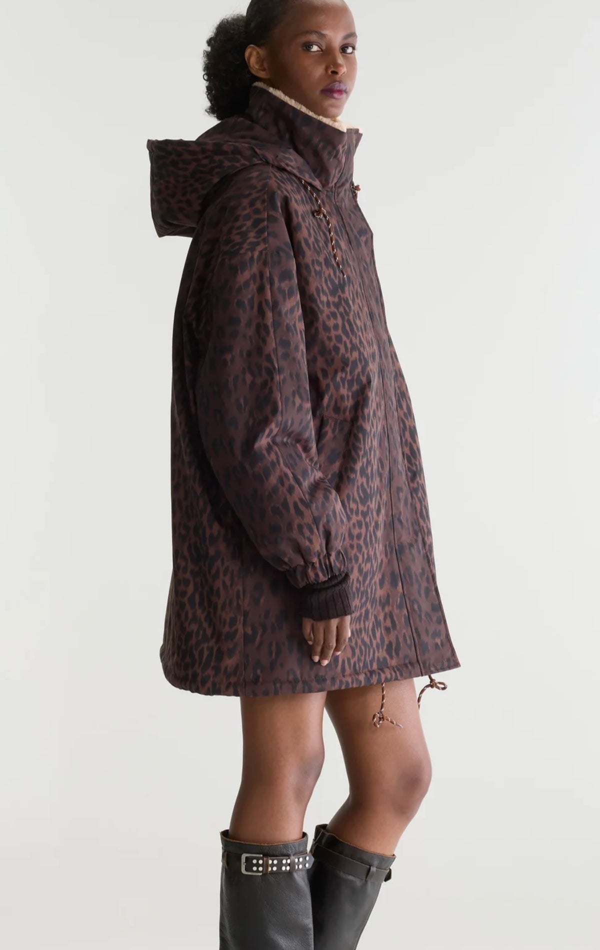 Parka à capuche léopard Jade Bellerose