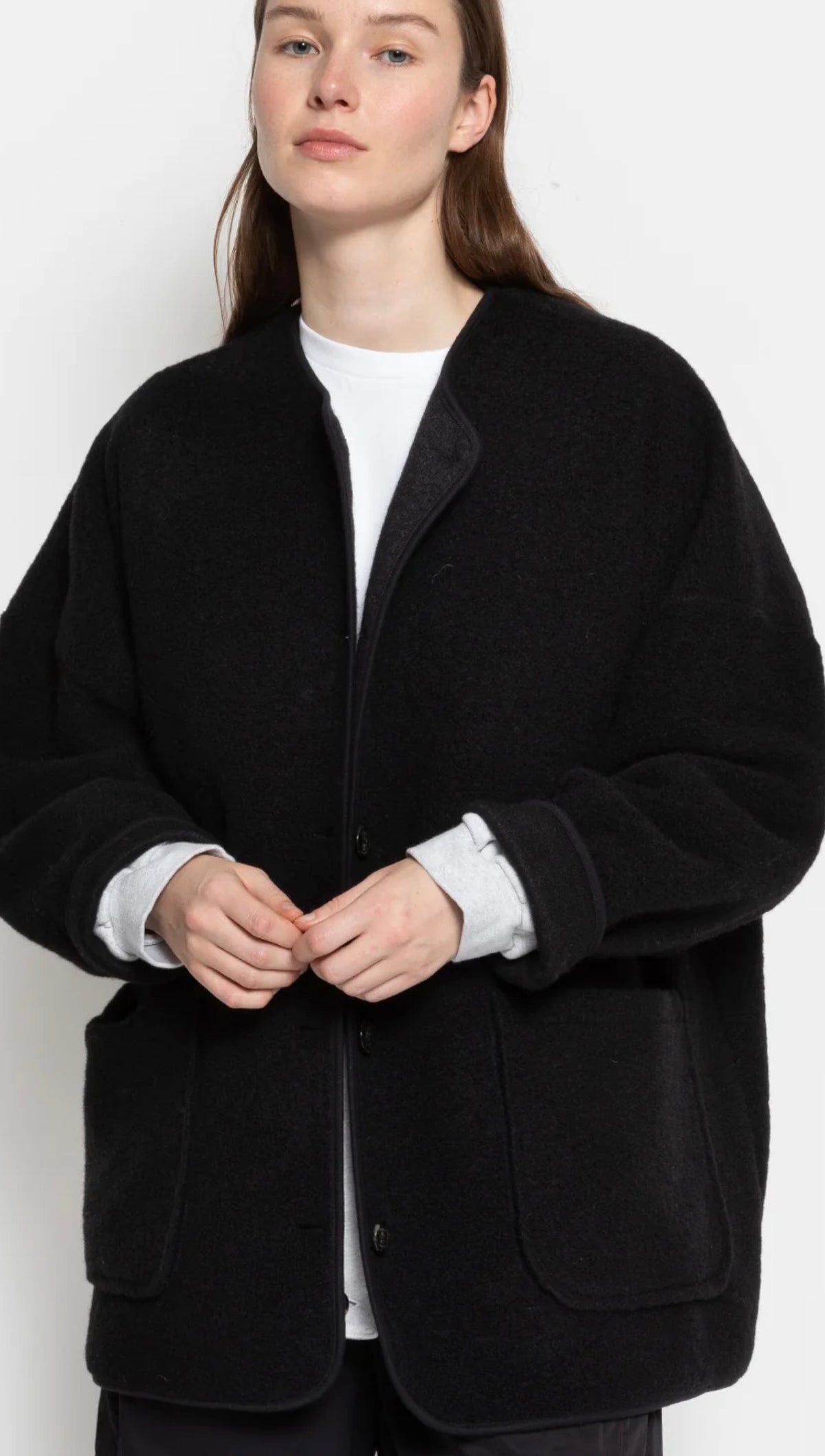 Veste Hannah noire en laine Âme Antwerp