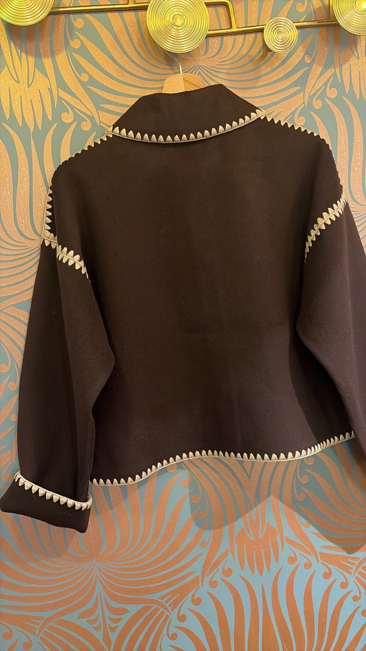 Veste col classique en laine mélangée - Marron