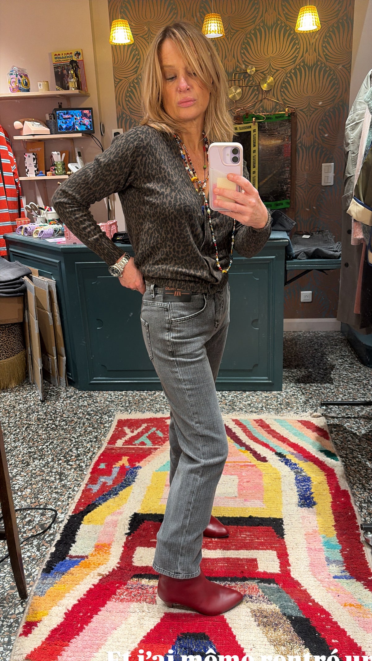 Jeans gris rayures Rhea Tokyo Caravan Pallas