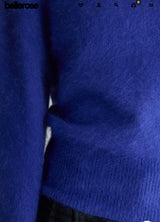 Pull droit en angora mélangé - Bleu – DATEKO Bellerose