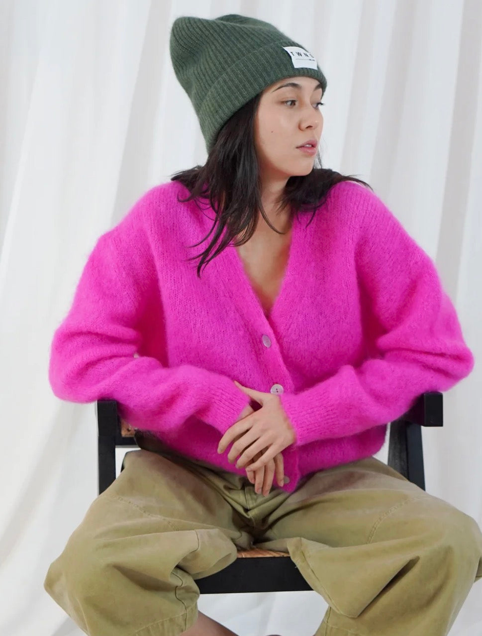 Cardigan Malia neon pink Twns the label