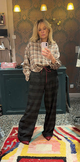 Pantalon droit à carreaux Solene Bellerose