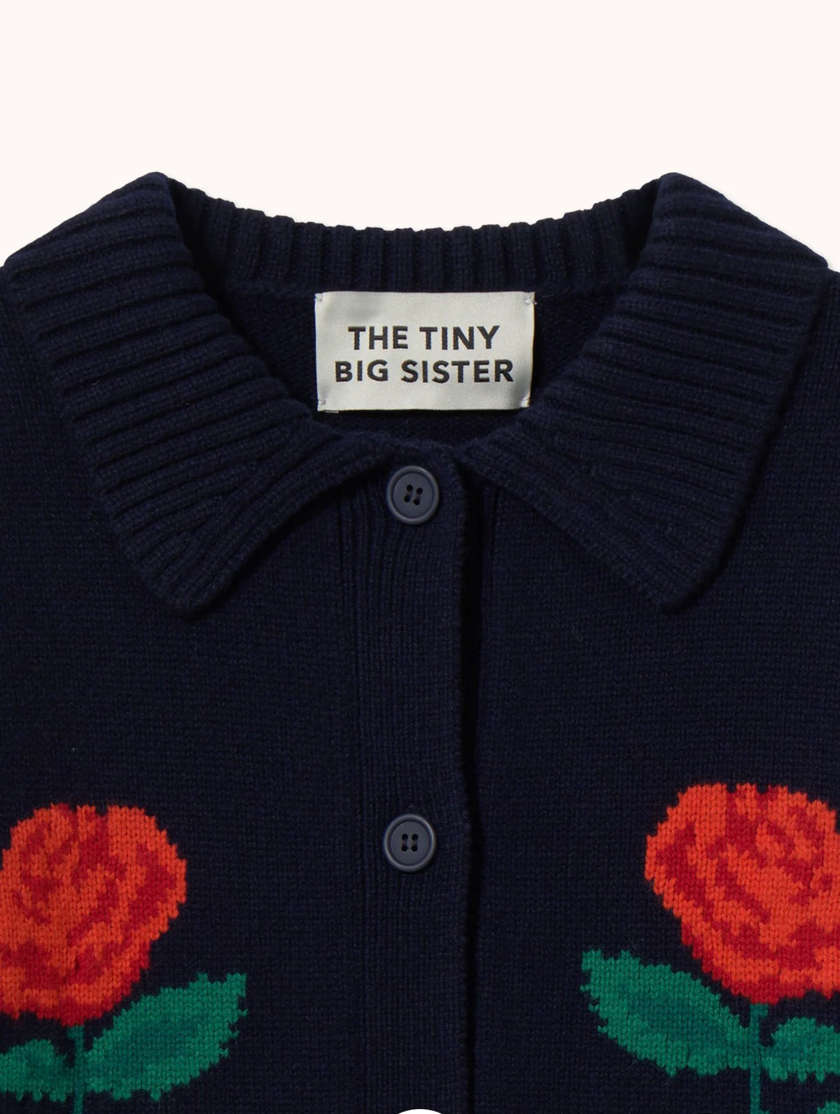 Cardigan oversized roses The tiny big sister