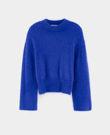Pull droit en angora mélangé - Bleu – DATEKO Bellerose