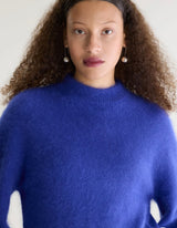 Pull droit en angora mélangé - Bleu – DATEKO Bellerose
