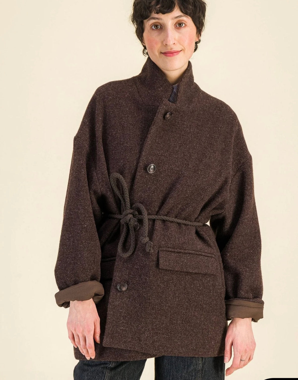 Veste Jean brun Six Sœurs