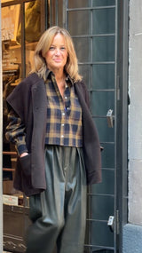 Veste oversize en laine Ines | Marron Âme Antwerp