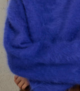 Pull droit en angora mélangé - Bleu – DATEKO Bellerose