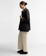 Veste icons tartan collar modern Beadnell marron Wax Barbour