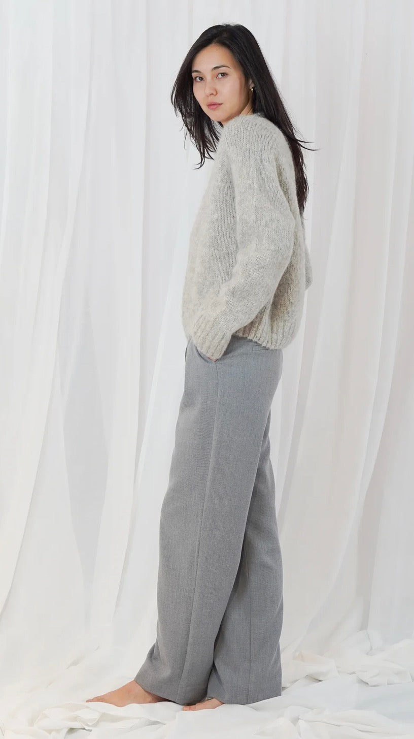 Cardigan Maevane mottled light grey Twns the label