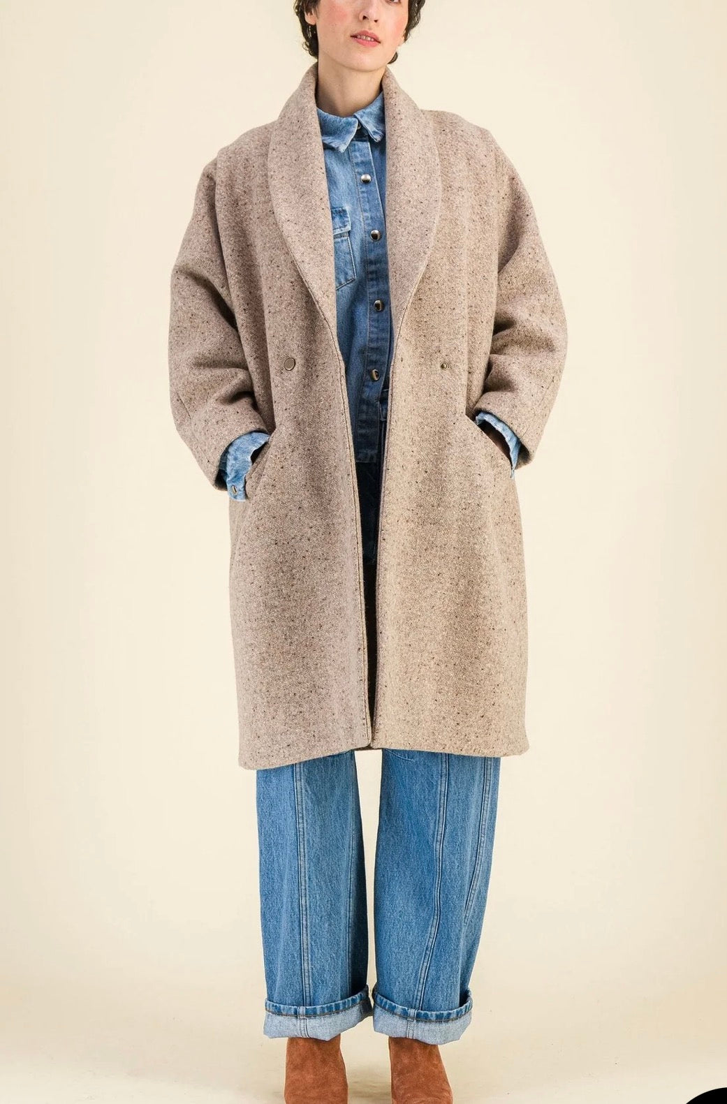 Manteau Yvonne beige Six Sœurs