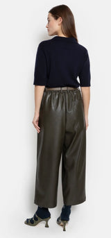Pantalon kick simili cuir kaki Âme Antwerp