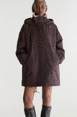 Parka à capuche léopard Jade Bellerose