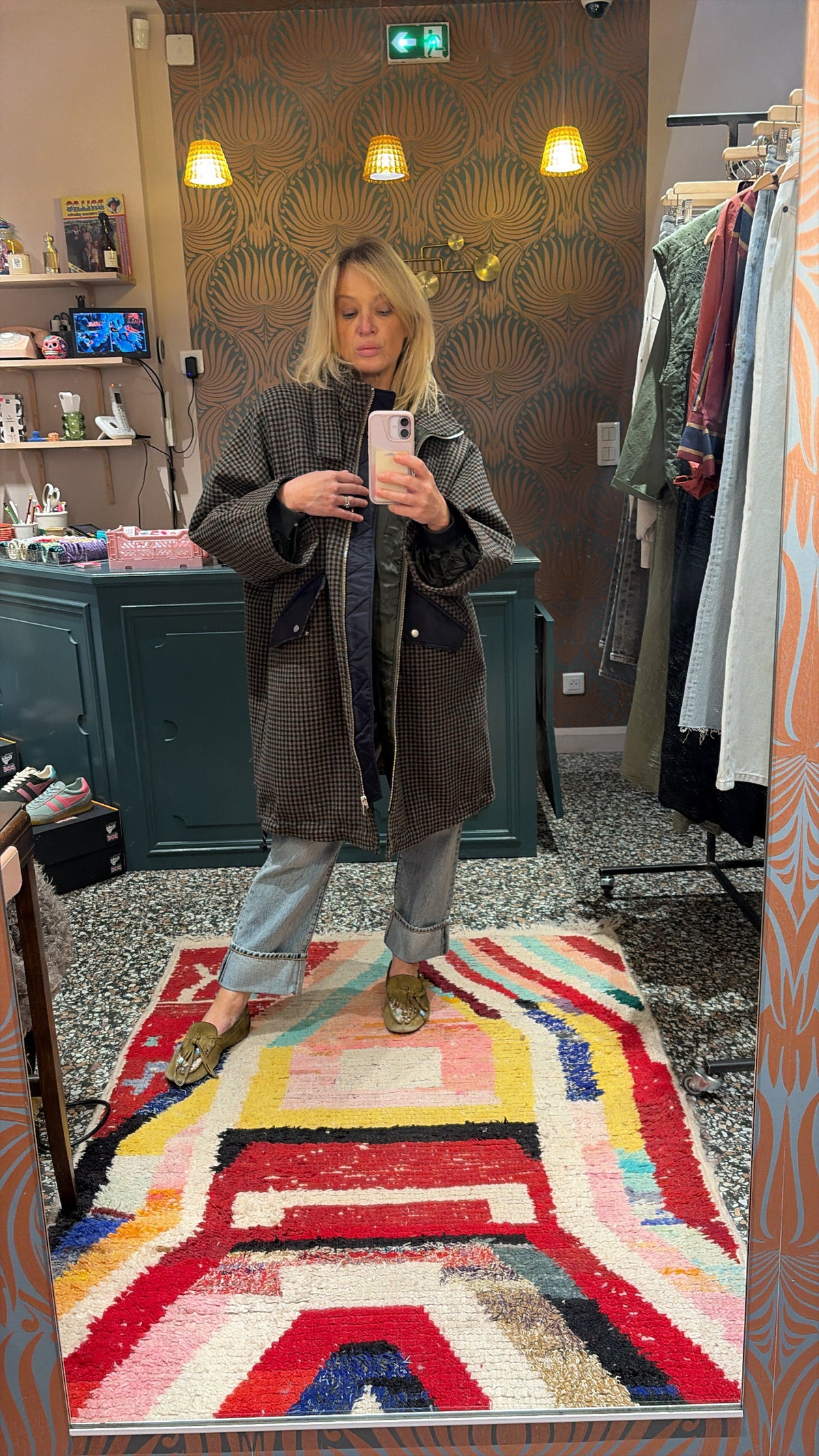 Manteau à carreaux Juny