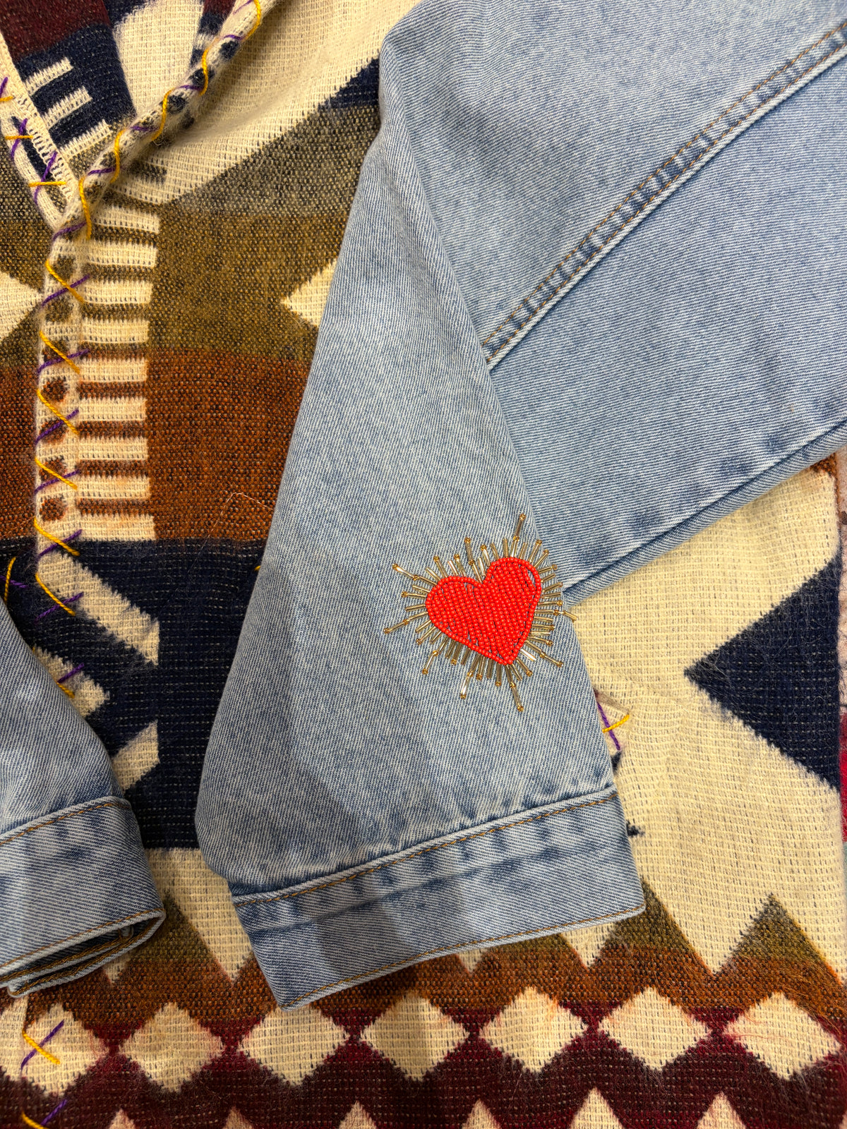 Veste ojos denim Perlas Maison Badigo