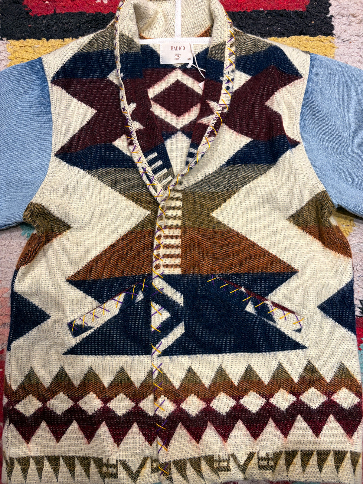 Veste ojos denim Perlas Maison Badigo
