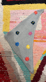 Bandana tricot gris fleurs Maison Badigo