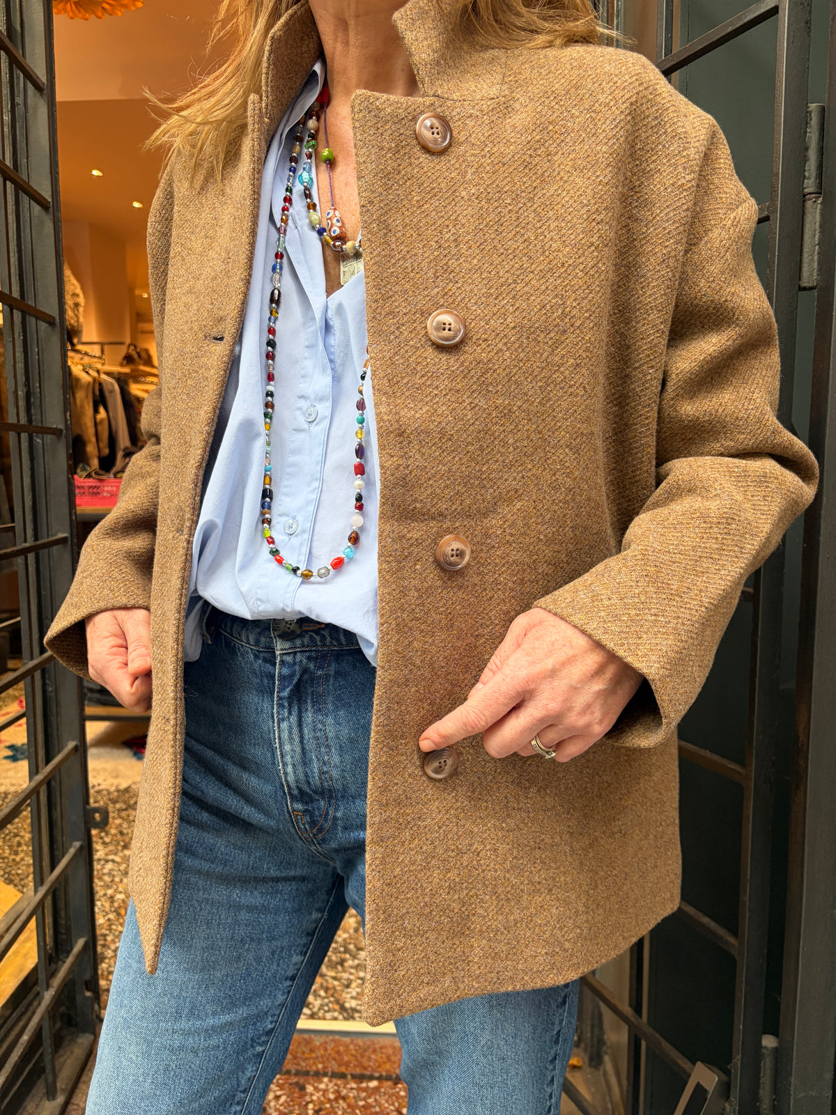 Veste Jean praline Six sœurs