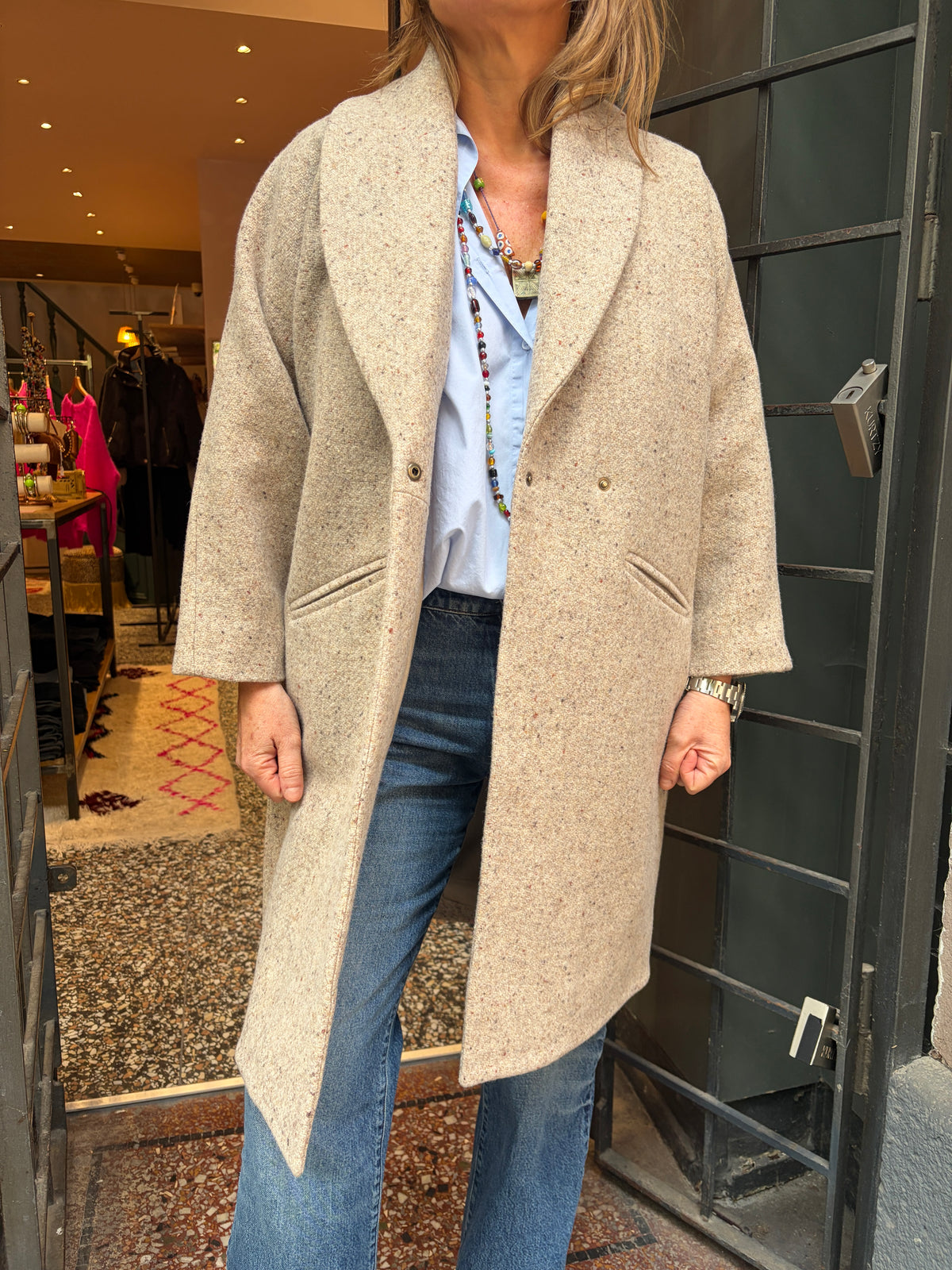 Manteau Yvonne beige Six Sœurs